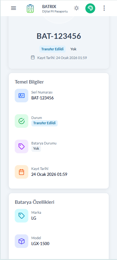 BATRIX Battery Information - Mobile